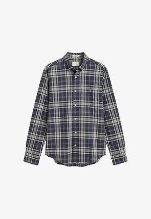 GANT, REG POPLIN CHECK SHIRT - Overhemd - mist taupe