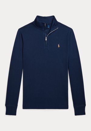 COTTON INTERLOCK QUARTER-ZIP PULLOVER - Topper langermet - refined navy