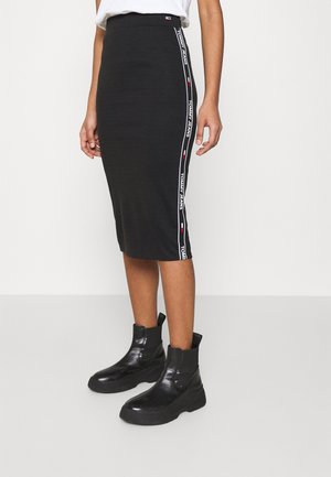 BODYCON TAPE DETAIL SKIRT - Pouzdrová sukně - black