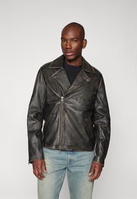 Samsøe Samsøe SACOBAIN BIKER JACKET - Casaco de couro - washed brown