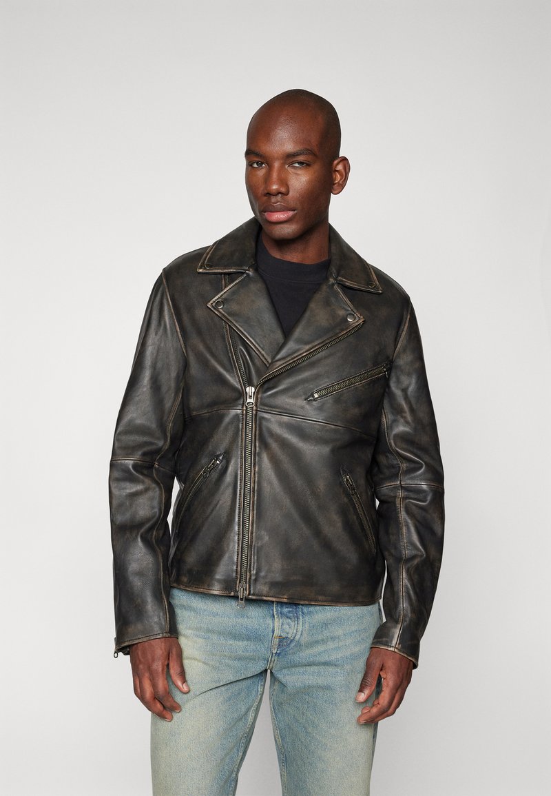 Samsøe Samsøe SACOBAIN BIKER JACKET - Casaco de couro - washed brown