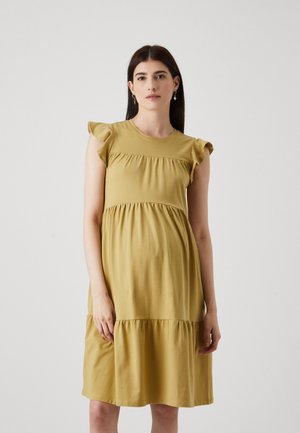 OLMEVELYN LIFE CAP SLEEVES FRILL DRESS - Jerseykleid - khaki