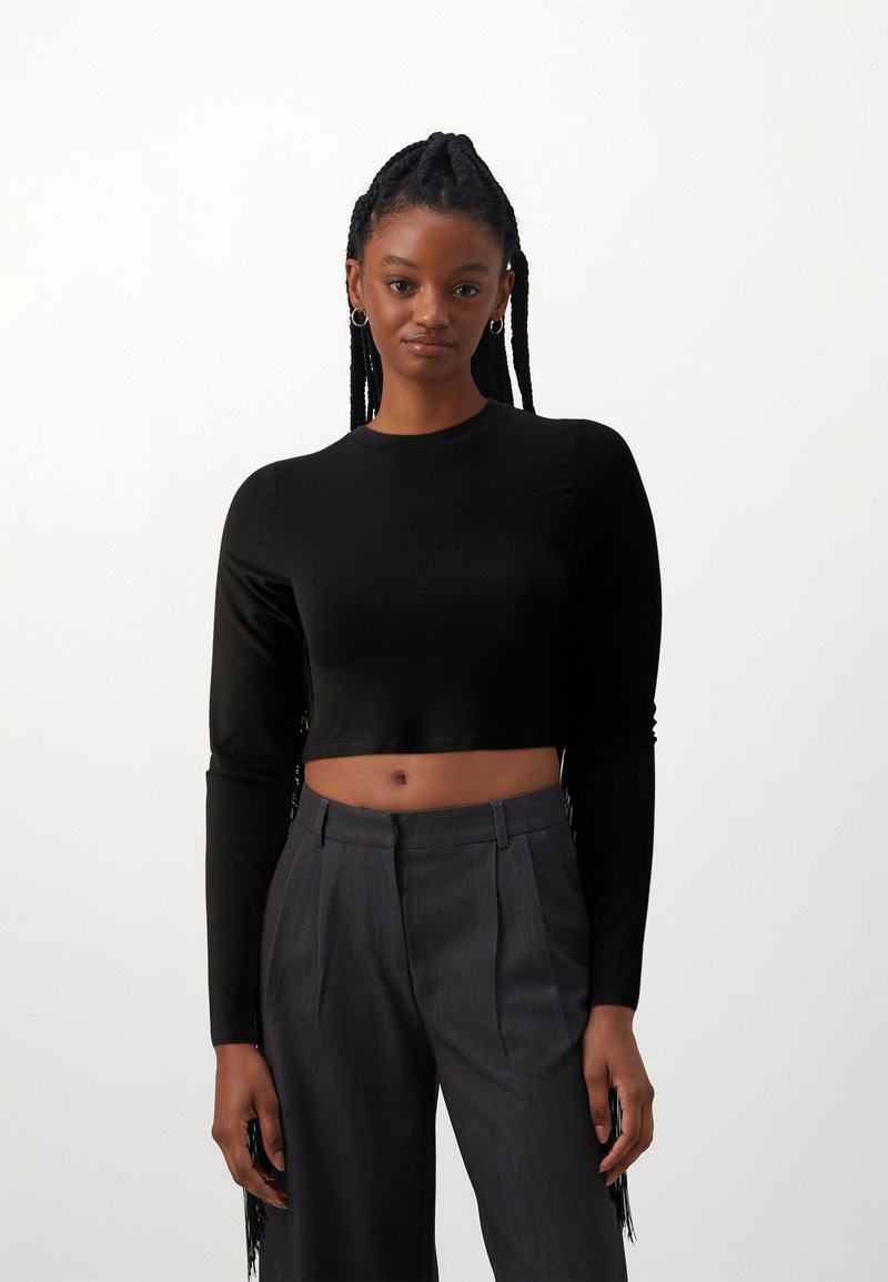 Noisy May - NMDALLAS FRINGE CROP - Topper langermet - black, Forstørre