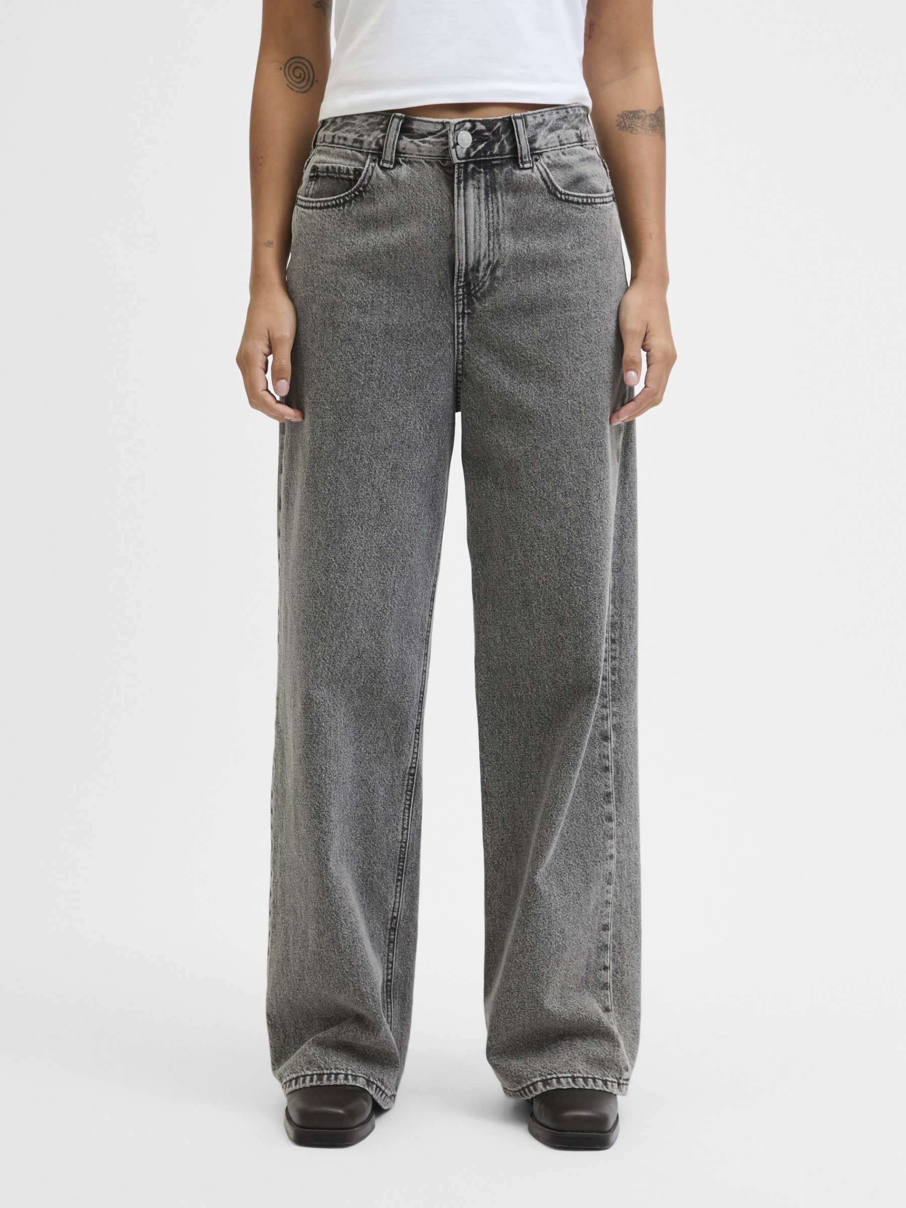 JJXX JXTOKYO WIDE FIT DENIM - Platėjantys džinsai - Dark Blue