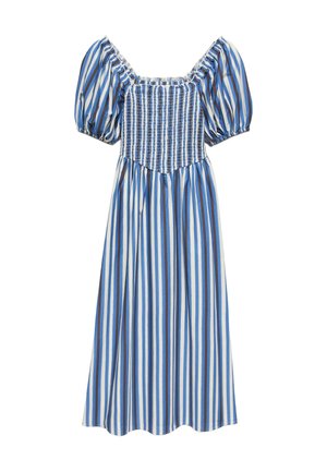 Marks & Spencer, STRIPED SHIRRED MIDI - Robe de jour - blue mix
