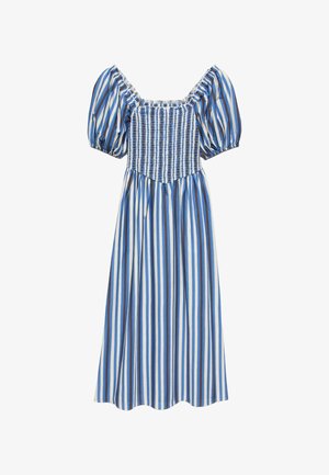 Marks & Spencer, STRIPED SHIRRED MIDI - Robe de jour - blue mix