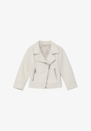 BIKER - Imitatieleren jas - wollweiß