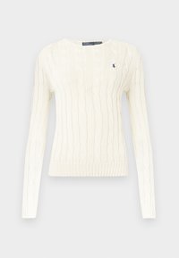 CABLE-KNIT COTTON CREWNECK SWEATER - Svetr - cream