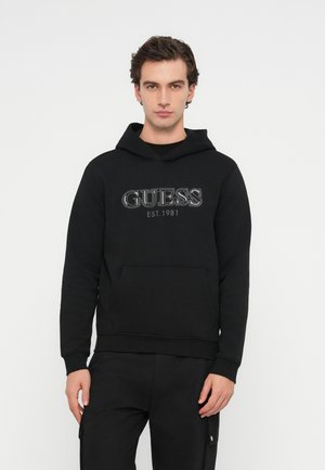 Guess HOODED BASIC - Mikina - jet black