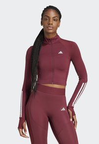 HYPERGLAM FULL-ZIP RIBBED COVER-UP - Cardigan - shadow red
