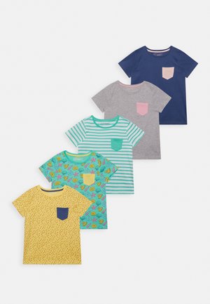 POCKET TEE 5 PACK - T-Shirt print - multi-coloured - 917_green - 602_yellow - 202
