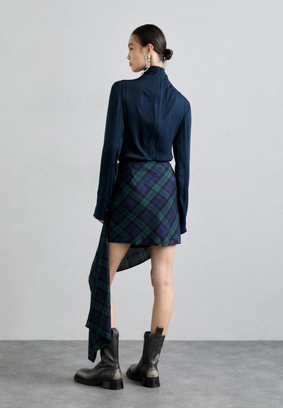 MIISTA ANSELMA SKIRT - A-vonalú szoknya - green/blue