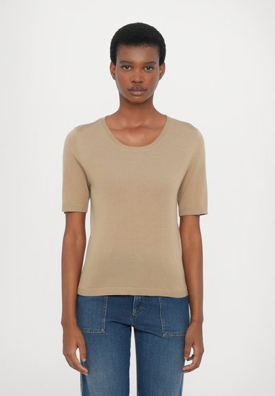 CLOSED CREW NECK SHORT SLEEVE - Basic póló - urban beige