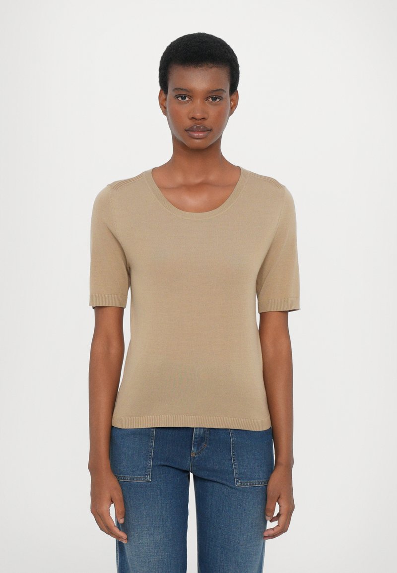 CLOSED CREW NECK SHORT SLEEVE - Tricou basic - urban beige