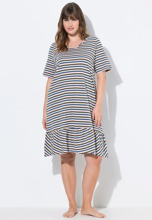 STRIPED SHORT SLEEVE FLOUNCE PANEL - Chemise de nuit / Nuisette - petrol