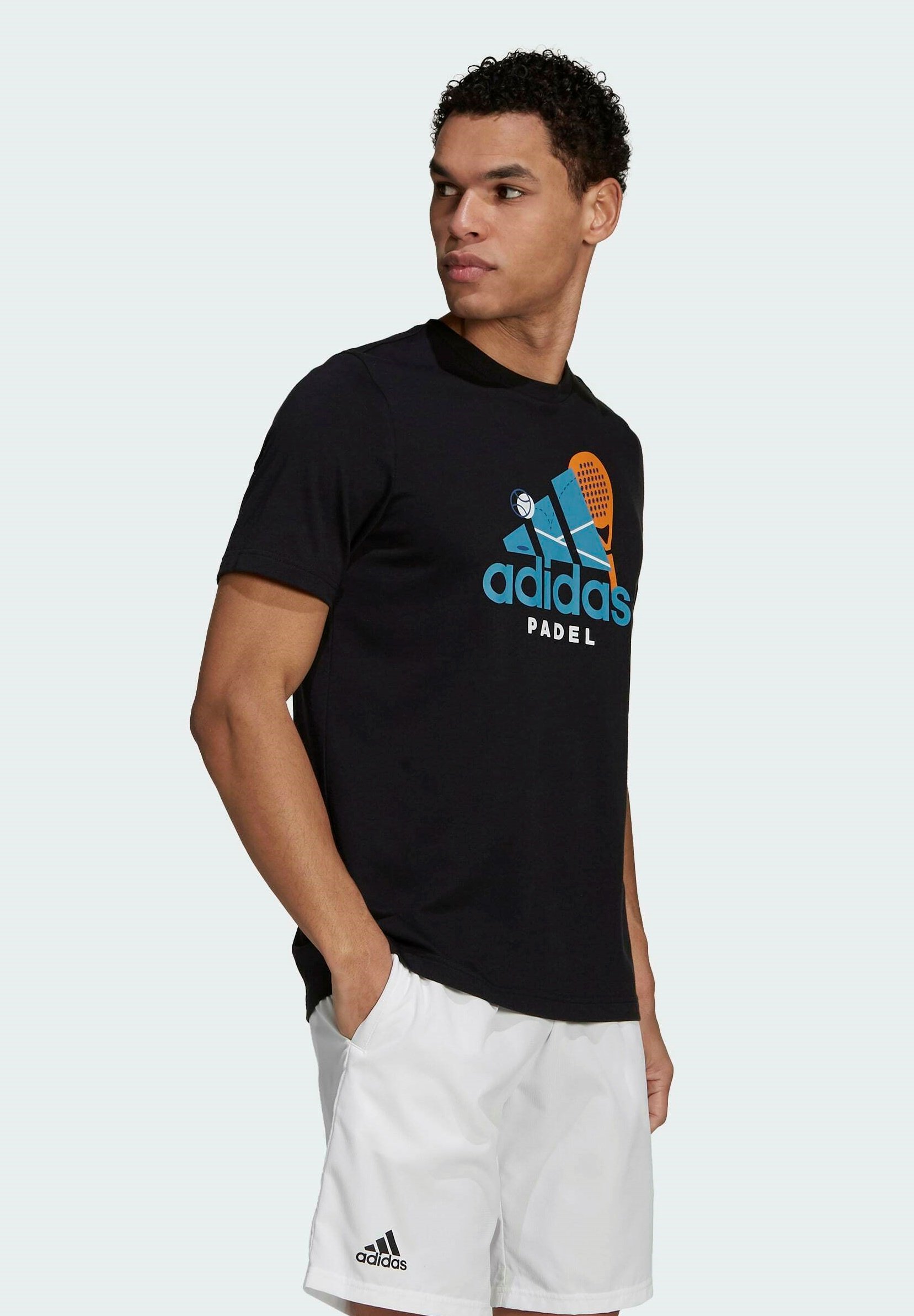 adidas Performance PADEL GRAPHIC LOGO T-SHIRT - T-Shirt print -  black/schwarz - Zalando.ch