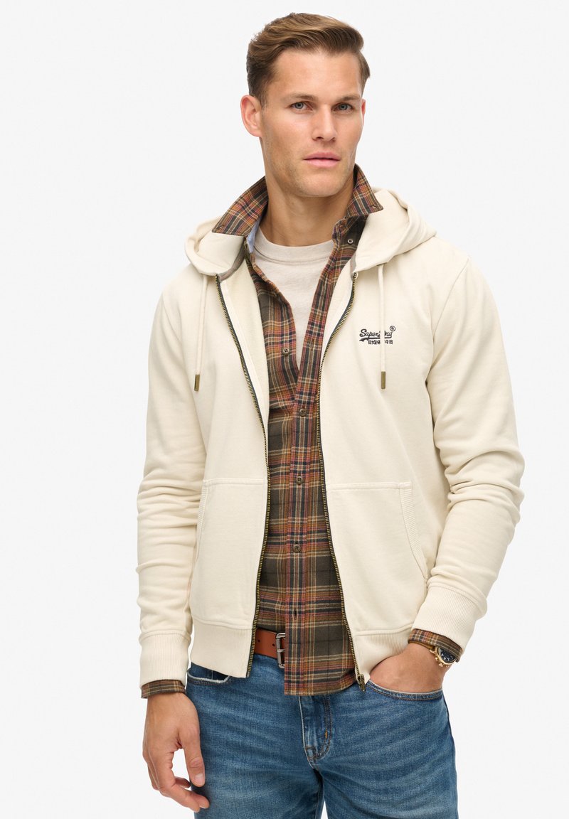 Superdry & Co Sweater met rits - washed chalk
