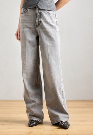 WIDE FIT REGULAR LENGTH HIGH WAIST IRONED PLEATS - Džínsy s rovným strihom - midgrey authentic