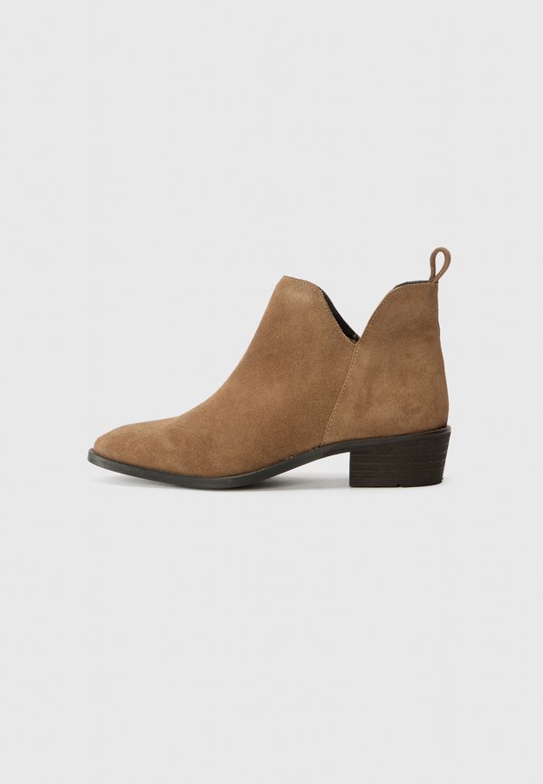 LEATHER - Cowboy/biker ankle boot - taupe