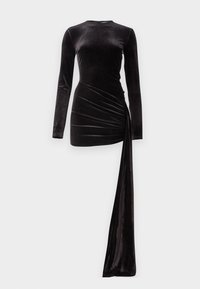 David Koma SIDE RUCHING DETAIL MINI DRESS WITH TRAIN Vestito