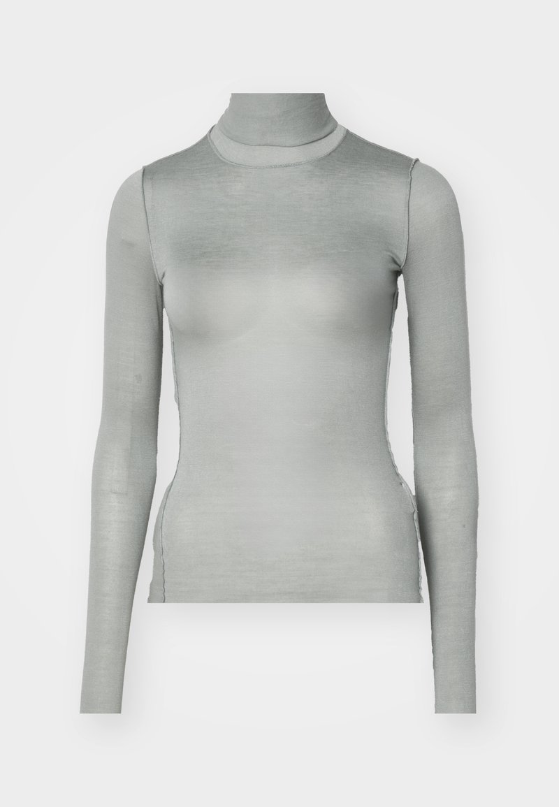 Long Sleeve Grey Turtleneck Top Weekday SHEER LONG SLEEVE TURTLENECK Long Sleeved Top Dusty Green/green 