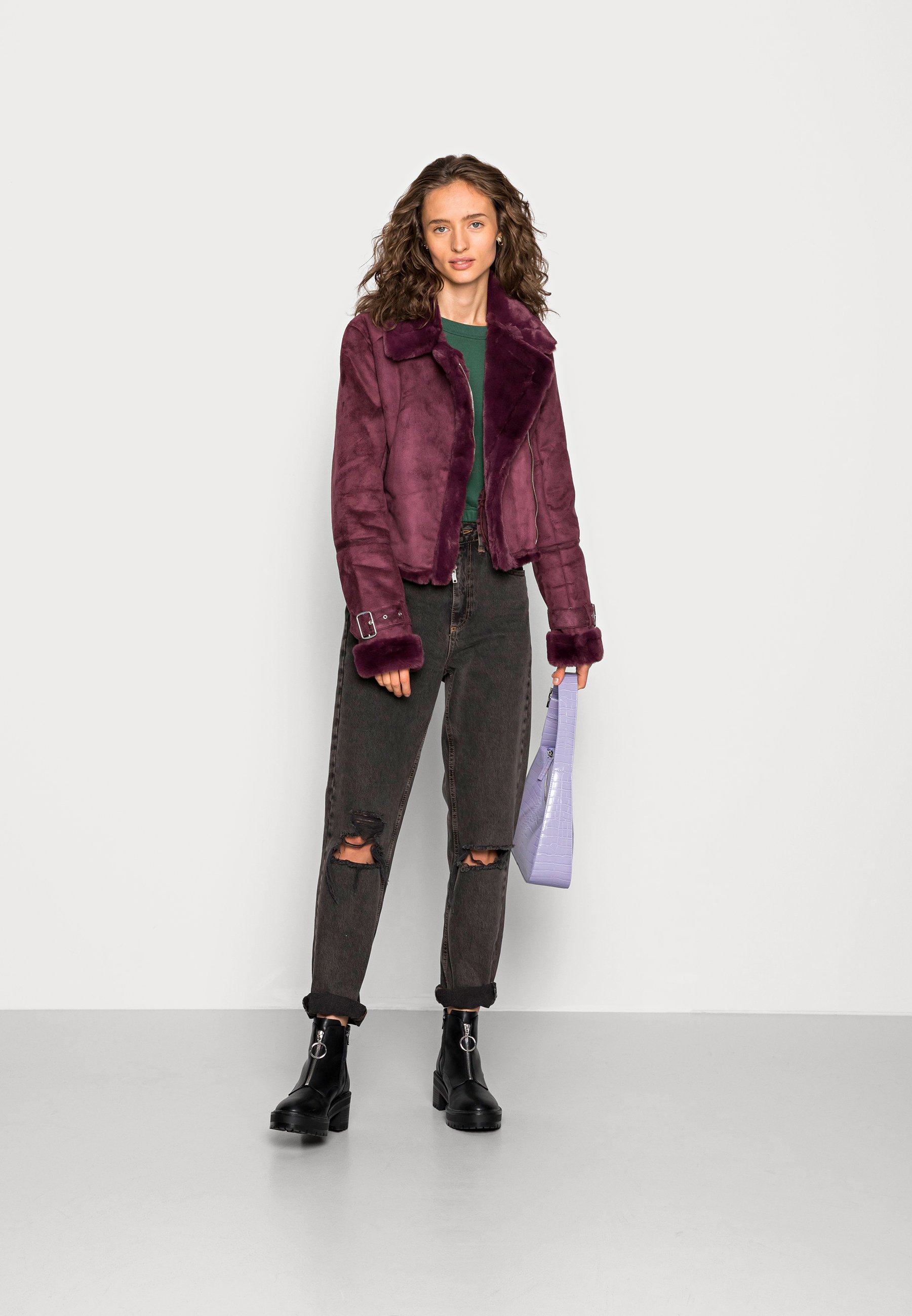 wine cropped jacket