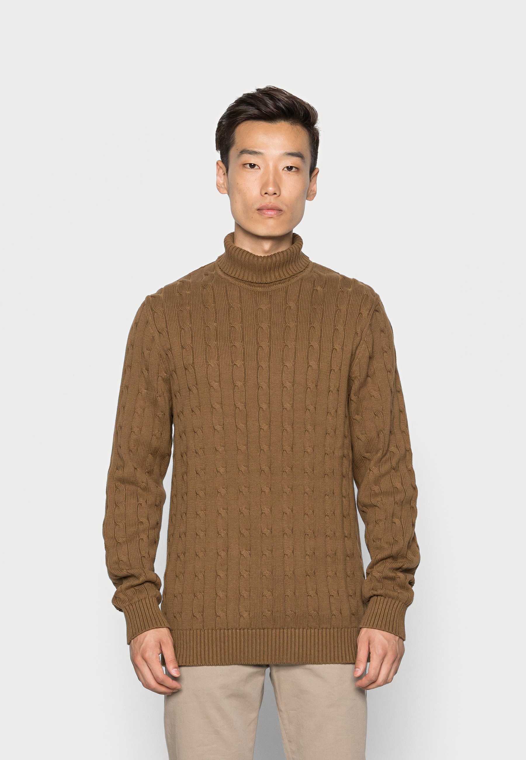 Selected Homme SLHRYAN STRUCTURE ROLL NECK - Maglione - coffee  liqueúr/marrone - Zalando.it