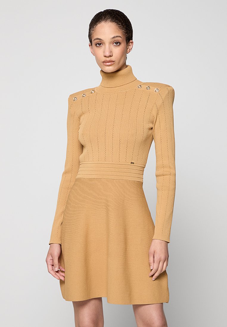 Gaudi Gebreide jurk camel