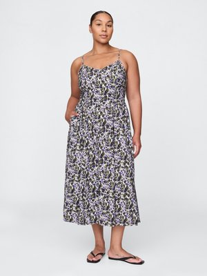 GAP V NECK SHIRRED MAXI - Denní šaty - purple