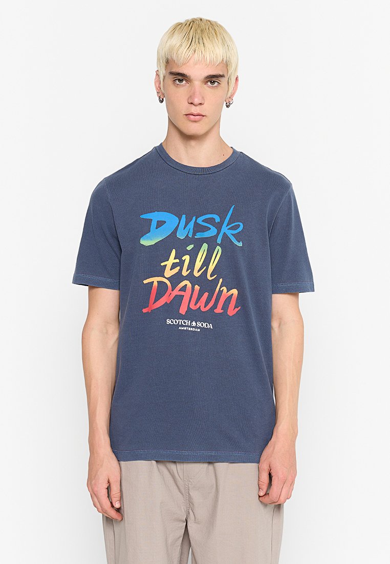 Scotch & Soda T-shirt print blauw