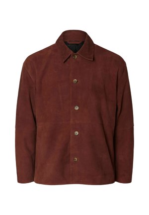 Selected, Veste en cuir - cherry mahogany