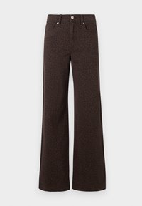 ONLMADISON WIDE ANIMAL PANT - Wide Leg - chicory coffee