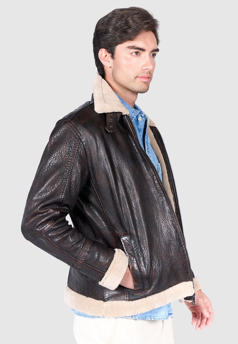 Freaky Nation COZY VIBE - Leather jacket - brown umber/brown - Zalando