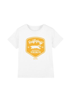 Harry Potter, HARRY POTTER HUFFLEPUFF UNSTOPPABLE STRENGTH BADGE UNISEX - Print T-shirt - white