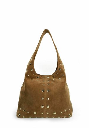SCHULTER MIT NIETEN - Handbag - taupe