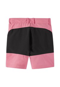 Bañadores rosa y negro con un diseño a bloques de color, cinturilla elástica y tejido suave y ligero.