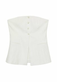 TEXTURED WITH BUTTONS - Blouse - beige