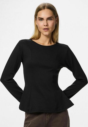 Pieces MIT LANGEN ÄRMELN PCLUCCI PEPLUM - Långärmad tröja - black