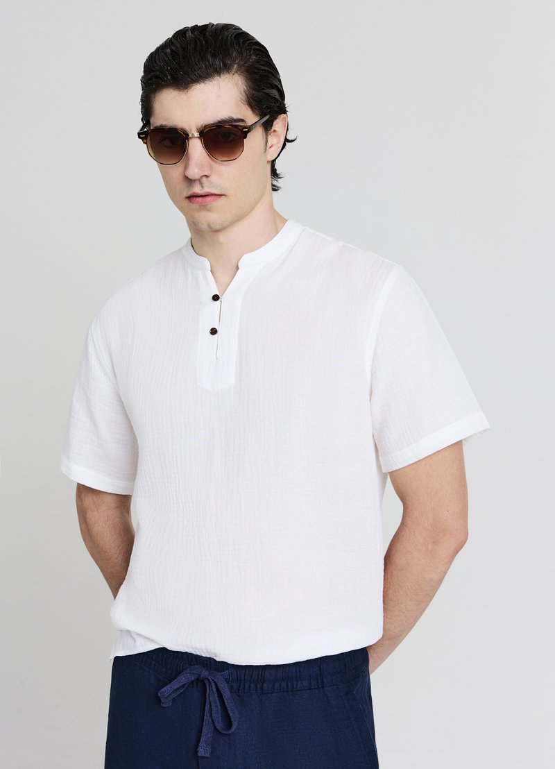 Calliope BOTTONCINI GOFFRATO - T-shirt basic - bianco ottico