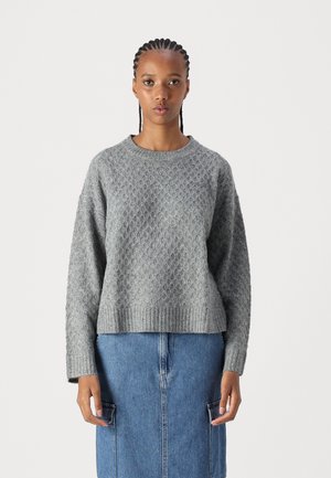 JDYBIGUM O-NECK - Pullover - medium grey