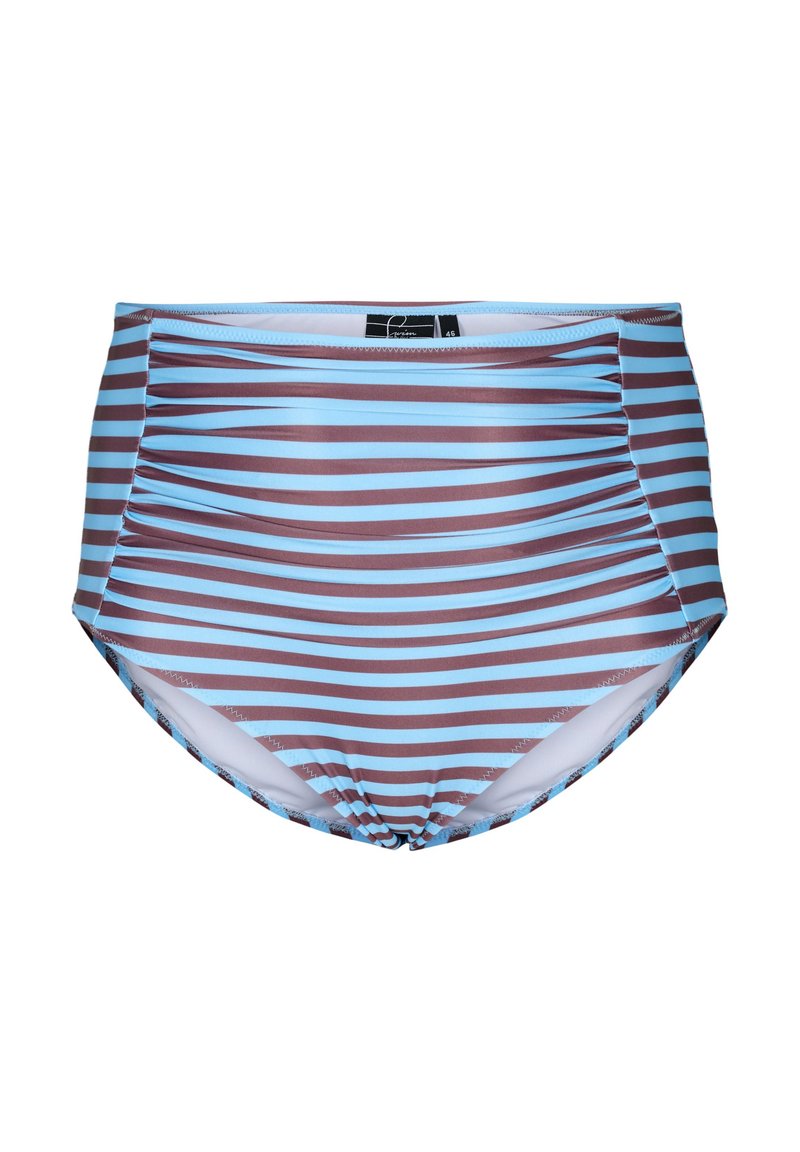 Bikini Mit Hohem Bund Für Welche Figur Zizzi GESTREIFTE MIT HOHEM BUND - Bikini-Hose - bluebrown stripe aop