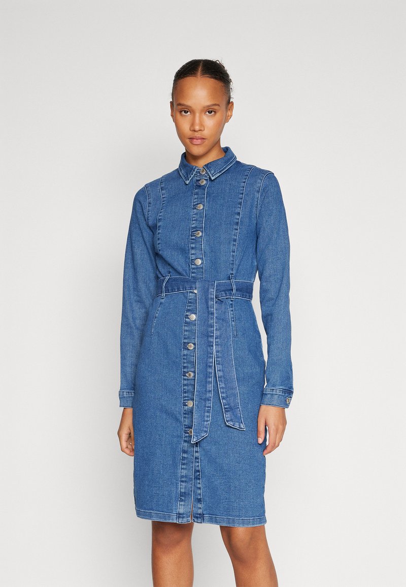 Vero Moda VMNELLY DRESS Spijkerjurk medium blue/blauw denim