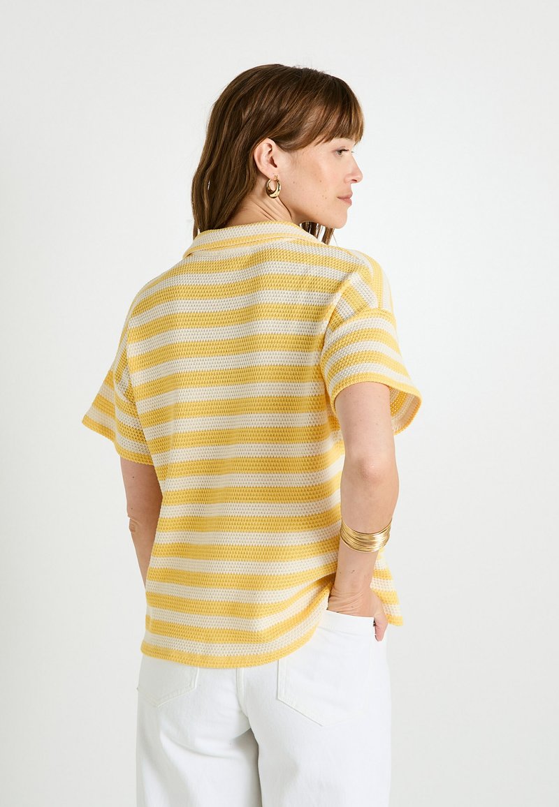 INEXTENSO Chemisier jaune fantaisie femme pas cher