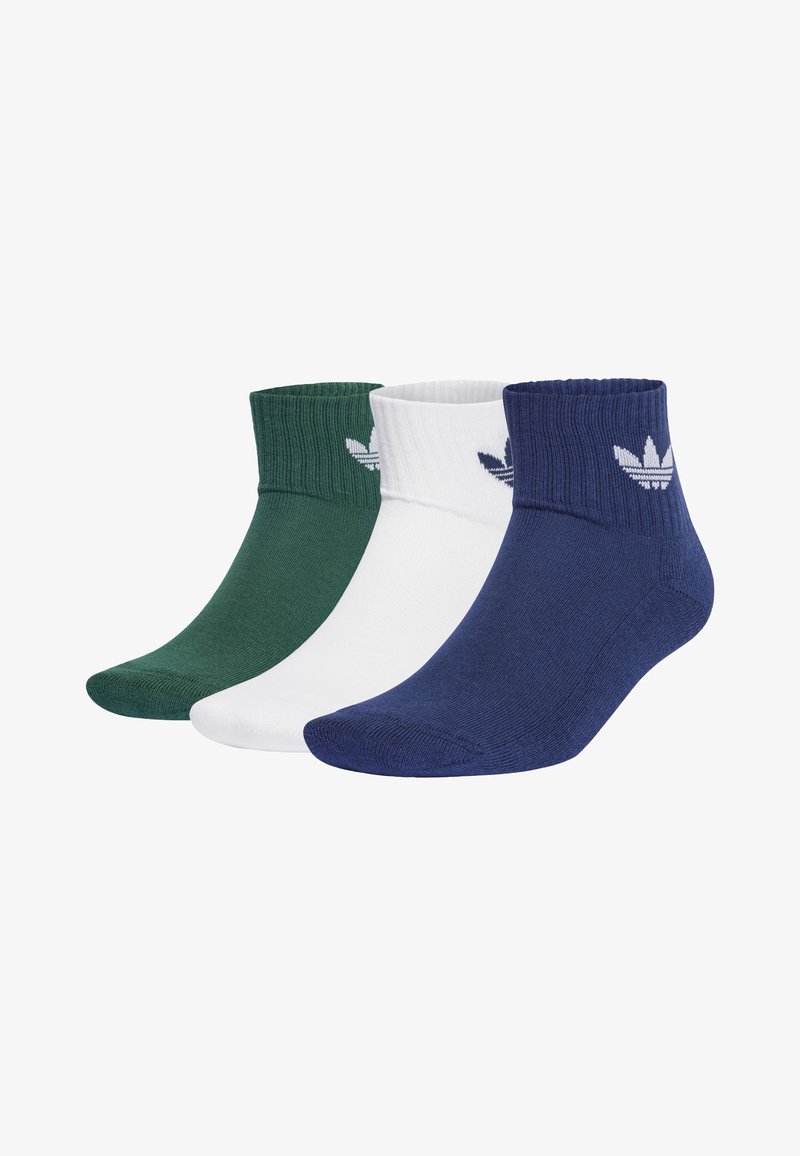 adidas Originals 3PACK - Zeķes - white/collegiate green/dark blue
