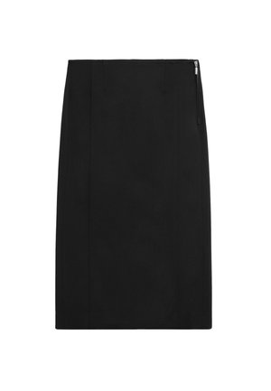 Massimo Dutti, STRAIGHT MIDI SKIRT - A-lijn rok - black