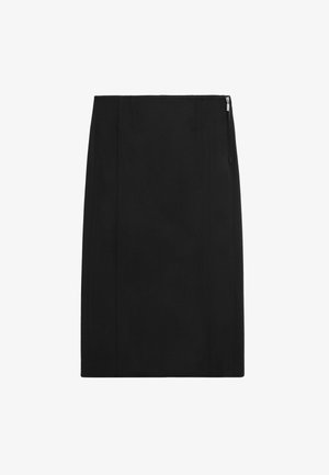Massimo Dutti, STRAIGHT MIDI SKIRT - A-Linien-Rock - black