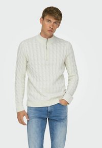Only & Sons ONSKICKER - Strickpullover - antique white