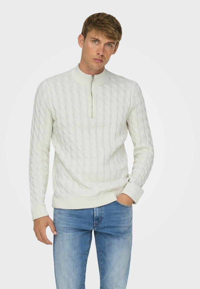Only & Sons ONSKICKER - Strickpullover - antique white