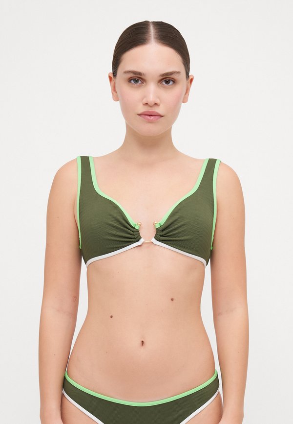 BEACH BOUND RING FRONT - Bikini-Top - khaki