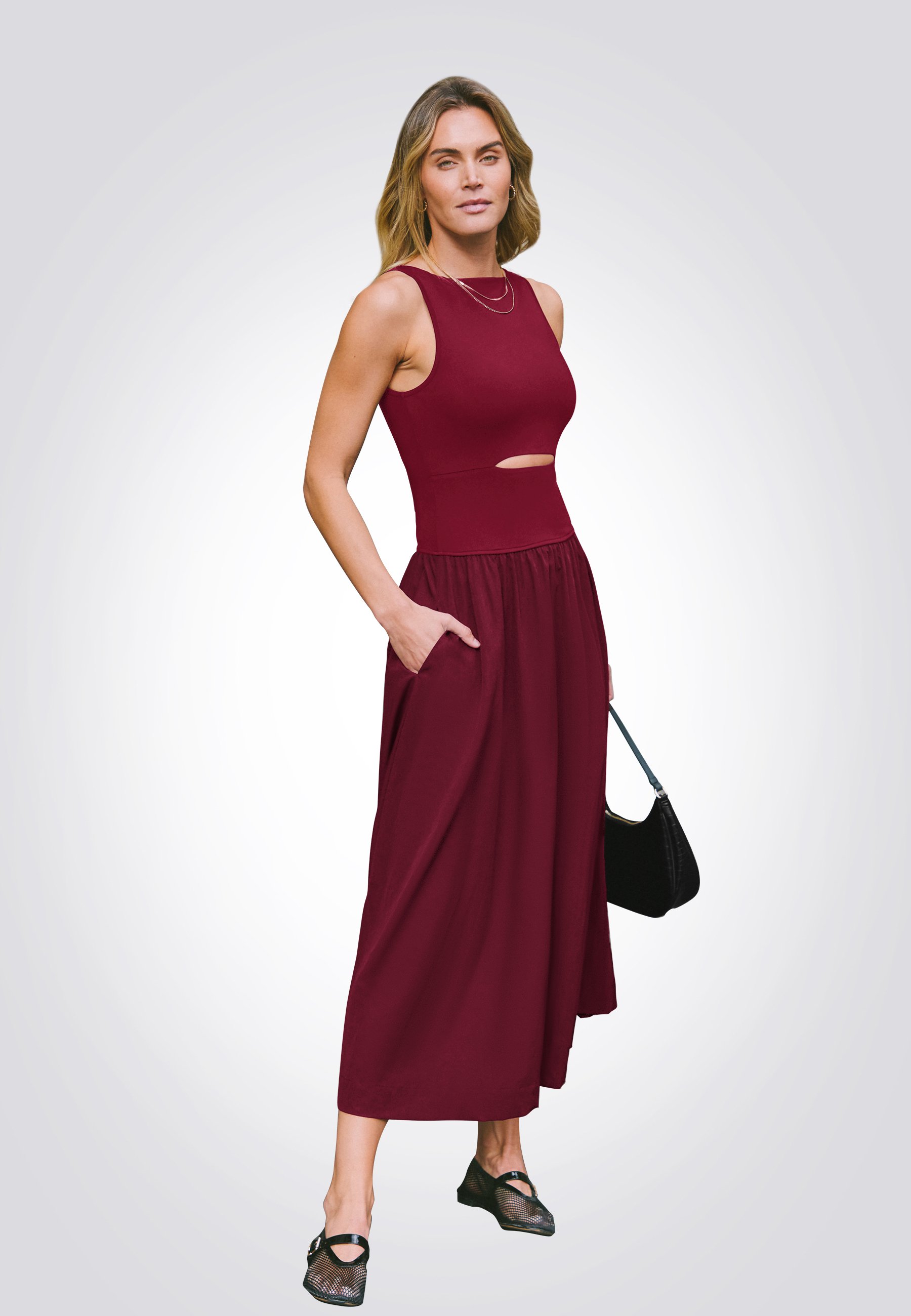 Cupshe BOAT NECK SLEEVELESS CUTOUT - Vestito casual - red/rosso - Zalando.it